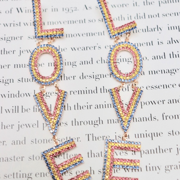 LOVE Drop Earrings - Picture 2 of 7